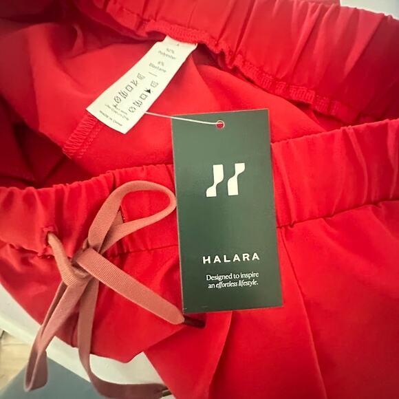 Halara Red Shorts Womens Large Drawstring 3" Pockets Athletic Active Running - Picture 5 of 7